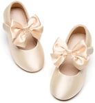 Otter MOMO Toddler/Little Girls Mary Jane Ballerina Flats Shoes Slip-on School Party Dress Shoes, D755-gold, 2 Big Kid