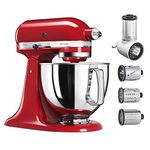 Value Bundle KitchenAid Artisan® Series 5 Quart Tilt-Head Stand Mixer with Fresh Prep Slicer/Shredder Attachment KSM150FBER