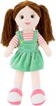 Plushible Soft Baby Doll - 18 Inch Rag Dolls for Girls, Infants & Babies - My First Plush for 1 Year Old - Brown Yarn Hair - Girl Toys - Allie