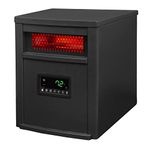 LifeSmart LifePro 1500W Portable Electric Infrared Quartz Indoor Space Heater with 8 Adjustable Heating Elements and Remote Control, Black