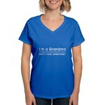 CafePress I'm A Grandma What's Your Superpower T Shirt Womens Cotton V-Neck T-Shirt Royal