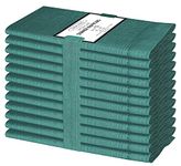 Cotton Clinic Cloth Dinner Napkins Textured - Perfect Everyday Use Table Napkins - Soft Durable Washable – Ideal for Party Wedding Christmas Easter – Set of 12-18x18 inches Teal Napkins