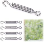 Muzata 5Pack Stainless Steel 304 Turnbuckle Hook/Eye Cable Wire Rope Tension M4-5PACK CN09