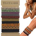 20 Pcs Boho Hair Ties For Women,Stretchy Hair Ties Elastic Hair Tie For Thick Hair,Hair Tie Bracelets,Dual-Use Bracelets And Hair Tie No Damage Hair Accessories For Girls