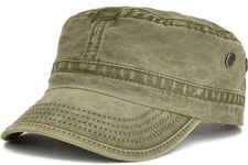 BABAHU Washed Cotton Military Caps Cadet Army Caps Unique Design (UK, Alpha, One Size, Army Green)