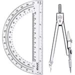 Drawing Compass and 6 Inch Protractor, Student Geometry Math Set