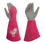 Intra-FIT Rose Embroidery Pruning Gloves Gardening Gloves with Extra Long Forearm Protection for Women and men purple magenta blue olivegreen lightblue softpink blushpink