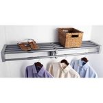 EZ Shelf - 40-73 Expandable Closet Shelf & Rod - Silver - No Brackets for Mounting to 2 Side Walls by EZ Shelf