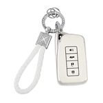 PIFOOG White Key Fob Cover for Lexus RX NX IS ES GS LS RC 4 -Button Smart Keys Case Protector Soft TPU Glittering Keychain Lanyard Car Accessories Girly Cute