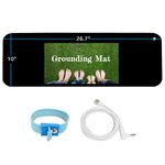 Grounding Mat Kit -Universal Grounding Mat (10 x 26.7) for Healthy Grounding Energy with Grounding Wristband and 15ft Straight Cord,Indoor Grounding for Full Body Balance & Wellness Support