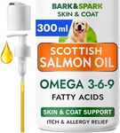BARK&SPARK Salmon Oil Omega 3 for Dogs and Cats - 300ml (Pack of 1) Fish & Cod