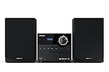 SHARP XL-B517D(BK) Micro Hi-Fi Sound System Stereo with DAB Radio, DAB+, FM, Bluetooth, CD-MP3, USB Playback, Wooden Speakers, 45W – Black