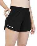 ActiveBug Dual Pocket Shorts for Women for Gym Wear Workout Running Walking Hiking Quick Dry High Performance High Waist (Small, Black)