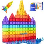 104pcs Magnetic Tiles Toys Building Blocks for Kids, STEM Educational Toy for 3+ Year Old Boys and Girls, Montessori Toys 3D Magnet Tiles Creative Christmas Children's Day Gifts