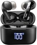 TOZO T20 Wireless Earbuds Bluetooth Headphones 48.5 Hrs Playtime with LED Digital Display, IPX8 Waterproof, Dual Mic Call Noise Cancelling 10mm Broad Range Speakers with Wireless Charging Case