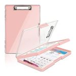 oddpod™ Heavy-Duty A4 Side-Opening Clip Pad with Clear Visible Top Panel/Clipboard with Dual Storage Case for Paper and Document Storage 1246 (Light Pink)