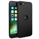 ETRONICSELL Rubber Silicon Matte Finish Soft Plain Back Cover for iPhone SE (2020) - Black