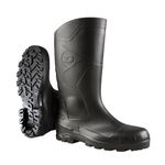 DUNLOP Devon - Unisex Full Safety Waterproof Wellington Work Boots, Black, S5 Certified Antistatic and Chemical Resistant PVC Wellies with Steel Toecap for Industrial and Farm Work - EU42, UK8