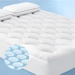 Bedsure Breescape King Size Mattress Protector, Pillow Top King Size Mattress Topper, Cooling Thick Quilted Mattress Pad Padded, with a Deep Pocket Fitted to 8"-21" Mattresses Cover