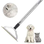 47“ Adjustable Long Handle Carpet Rake Pet Hair Remover, Reusable Metal Lint Remover Brush for Stubborn Fur Removal from Carpets Rugs Stairs, Carpet Brush Scraper Dog Cat Hair Remover Broom