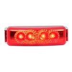 GG Grand General 77862 Rectangular Red/Red Spyder LED Marker Light with Chrome Bracket