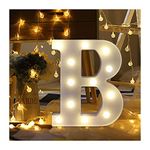 Hotsellhome LED Alphabet Letter Lights Light Up Warm White Night Light Plastic Letters Numbers Standing for Home Party Bar Wedding Festival Birthday Decorations Xmas Gifts (B)