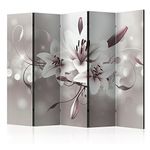murando Decorative Room Divider Lily 225x172 cm / 89"x68" Single-Sided Folding Screen 5 Panels Room Partition Non-Woven Canvas Print Opaque Photo Display b-C-0040-z-c