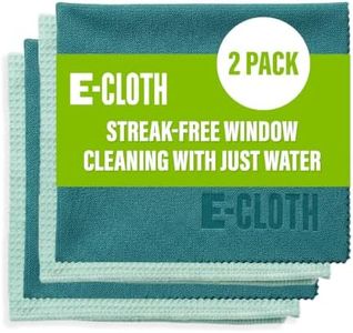 E-Cloth Window Cleaning Cloth - Eco Packaging - Glass Cleaning Cloth, Streak-Free Windows with just Water, Microfiber Towel Cleaning Kit for Windows, Car Windshield, Mirrors - Winter Green - 2pack