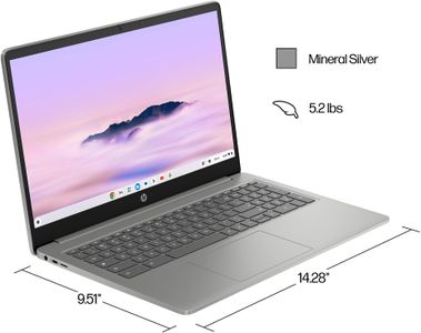 HP Chromebook Plus 15.6" Laptop – i3, 8GB RAM, 128GB SSD, Silver
