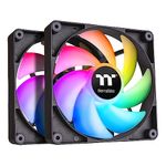 Thermaltake CT120 ARGB Sync PC Cooling Fan (2-Fan Pack), 5V Motherboard Sync, 16.8 Million Colors 9 Addressable LEDs, 120 mm Hydraulic Bearing Case/Radiator Fan, CL-F149-PL12SW-A