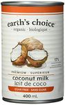 Earth's Choice - Organic Coconut Milk (17% Fat), Guar Gum Free, Gluten Free, Dairy Free, Lactose Free, Kosher, 12 Count of 400ml