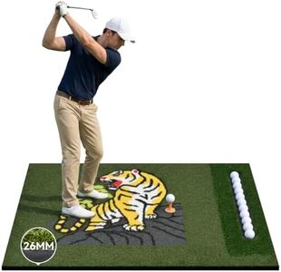 Chanjor Golf Hitting Mat 5ft x 4ft, 26mm Thickened Turf Mat with Ball Tray