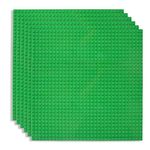 Lekebaby Classic Baseplates Building Base Plates for Building Bricks 100% Compatible with Major Brands - Green Baseplate 10" x 10", Pack of 6