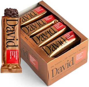 David Bronze High Protein Bars - Peanut Butter Chocolate Crunch Flavor - 0g of Sugar, Low Carb, Gluten Free - 20g of Protein, 150 Calories - On-The-Go Snack, Pack of 12