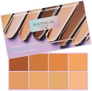 Pimby Concealer Palette,Evanesce Soft Matte Cream Concealer 8 Shade Fade Palette,Moisturizing&Waterproof Foundation Palette for Powerful Coverage,Creamy&Non-Irritating,Convenient to Carry(Medium)