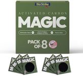 BioStrike Odor Magic - Activated Charcoal Odor Absorber Pads - Kitchen Odor Remover - Easy Peel & Stick Design - All Natural Filters for Trash Cans, Fridges & Small Spaces - Made in USA (8 Pack)