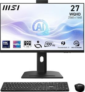 MSI Modern AM273QP AI 1UM-006DE - All in One PC, Intel Core Ultra 7 Prozessor 155H, 27 Zoll, WQHD (2560x1440), 100Hz, 1TB SSD, 32GB DDR5, Webcam, Windows 11 Pro, Schwarz