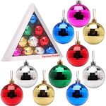 Christmas Concepts® Pack of 10-60mm (2.4") Christmas Tree Baubles - Shiny Disco Ball Baubles