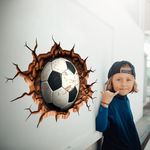 3D Football Wall Stickers by Decords - Premium Football Stickers for Boys, Elevate Your Space with Football Wall Art, Soccer Football Art Vinyl Wall Art Sticker - 21x15 inches