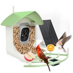 Bird Feeder with Camera,Smart AI Birds Breed Recognition,Birds Motion Detection with Real-Time Notice,Auto Capture Bird Watching WiFi Camera,Solar-Powered Outdoor Charging Bird House,Ideal Gifts,Green
