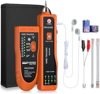 Proster Network Cable Tester Cable Tracer with Battery Earphone Sensitive Wire Tracker Telephone Cable Tester Wire Tracer for LAN Ethernet RJ45 RJ11