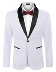 COOFANDY Men's Modern Suit Jacket Blazer One Button Tuxedo for Party,Wedding,Banquet,Prom White,X-Large