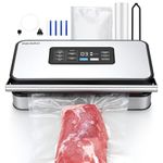 INKBIRD 13 In 1 Vacuum Sealer Machine,160 Watts Pro Vacuum Sealer with Double Pump,Food Sealer Preservation Dry/Moist/Liquid,Roll Storage&Cutter, Auto-Locked,Detachable Design,Easy to Clean,Bags&Roll