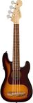 Fender Fullerton Precision Bass Uke 4-String Concert Ukulele With Pickup, Tortoiseshell Pickguard, 3-Color Sunburst