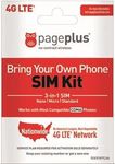 Page Plus SIM CARD 4G LTE 3 in 1 Sim Kit, Black (Nano-Micro-Standard)