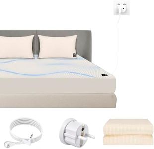 HUNAIGEE Drap de Mise à la Terre 150 x 200 cm, Chanfrein Argenté, Câble UE 4,6 m, pour un Meilleur Sommeil, Beige