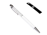 NEO+ Quality 2-in-1 Capacitive Touchscreen Stylus and Ballpoint Pen with Crystals (WHITE)