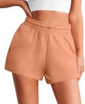 PINSPARK Women Athletic Shorts Casual Soft Comfy Sweat Short Elastic Waisted Running Apparel with Pockets Peach Fuzz XX-Large