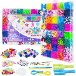 Sbnnfikeb Rubber Band Bracelet Kit,Loom Bracelet Kit,Loom Bands Kit, Loom Bracelet Making Kit for Art and Craft,2700 Rubber Band Refill Kit for Girls & Boys