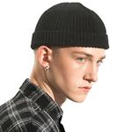 Yuneek Woolen Warm Roll Up Edge Skull Cap | Korean Cap for Winter Men and Women (in, Alpha, Free Size, Drak Grey)